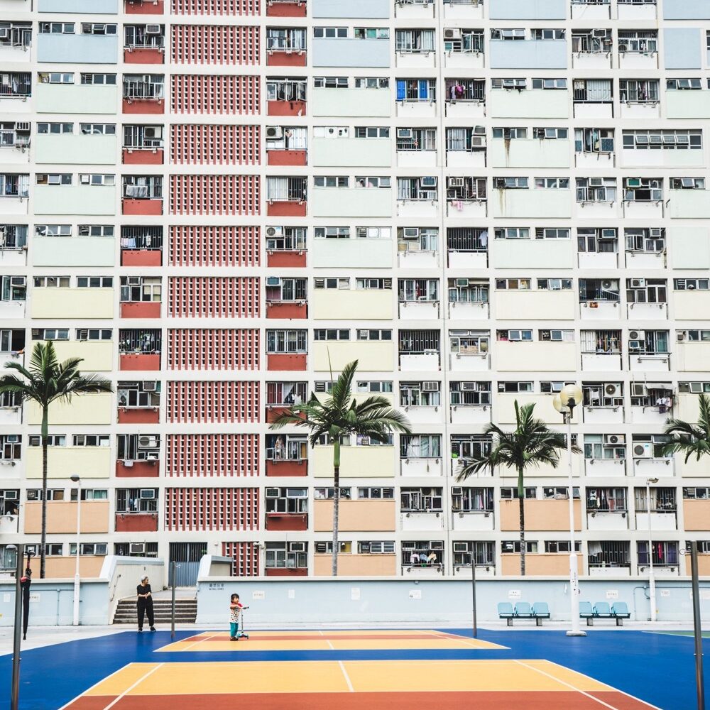 beaver builder photo module tennis court Tennis court in front of modernist building